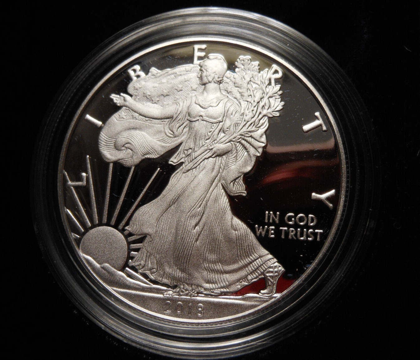 Primary image for 2018-W Proof Silver American Eagle 1 oz coin w/box & COA - 1 OUNCE