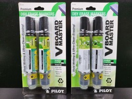 2 Pilot Vboard Master Premium Dry Erase Markers Medium Chisel Tip Black ... - £17.40 GBP