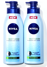 2 Bottles Nivea Breathable Nourishing Body Lotion Fresh Fusion 13.5 Oz. - £23.44 GBP