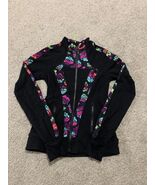 Invivva Zip Black with Flowers  Figure Skating Longsleeve Finger-cut Jacket - €13,68 EUR