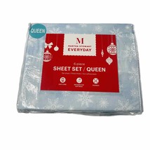 Martha Stewart Everyday 6 Piece Queen Sheet Set Icicles Polyester - £30.31 GBP
