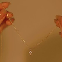 14K Gold Tiny Spirit Key Necklace- 925 Silver, gift, chain, fine, tiny, pendant - £41.89 GBP