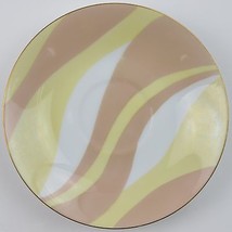 Mascot China NA-960 Pattern Flat Cup Saucer Swirl Stripe Pink Yellow Tableware - £2.36 GBP