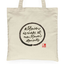 Calligraphy Tote Bag  A Flower Is Made Of Non Flower Elements Bag Cotton... - $16.78