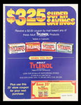 1984 Adult Tylenol Acetaminophen Tablets Circular Coupon Advertisement - $18.95