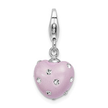 Amore La Vita Silver  Polished 3-D Purple Ferido Stellux Crystal Heart C... - $31.98