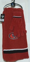 San Francisco 49ers Chenille Scarf Glove Gift Set Scarlet Gold Black White - £25.94 GBP