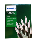 Philips 100 Count Clear Mini Lights Green Wire Indoor Outdoor Christmas ... - £11.02 GBP
