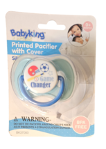 Baby King Printed Pacifier With Cover - New - Game Changer - £7.04 GBP