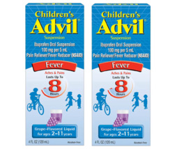 2x Advil Children&#39;s Ibuprofen Suspension Fever Reducer Grape Liquid 4oz ... - £13.36 GBP