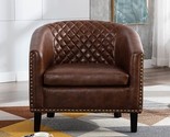 Accent Barrel Chair For Living Room Leisure Chair With Nailheads And Sol... - $487.99