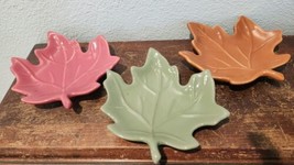 Ceramic Fall Leaves in Rose, Green and Brown 6x6in. Decorative Candle or... - £6.17 GBP