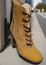 New COACH Haven Boots in Raw Umber/ Natural Embossed Logo Sz 10 Retail $275 - $2,512.50 MXN