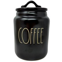 Rae Dunn Artisan Collection By Magenta Coffee Jar With Lid Rare Black Color - $29.97