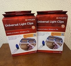 4 Box Universal Light Clips For Outdoor Christmas Lights For Gutters 50 Clip Per - £7.44 GBP