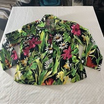 Chico&#39;s Bright Floral Button Front jacket Size 3 XL - £13.59 GBP