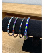 Vintage Cloisoone Enamel Bangle bracelet, Flora Pattern Lovely and Elega... - $924.40 MXN