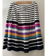 Banana Republic Skirt Pleated A-Line Midi Striped Skirt Multicolor Sz 8 ... - $920.51 MXN