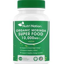 Nutri Nation Organic Moringa Supplement 120 Capsules 10,000mg 1 Bottle - $29.99+