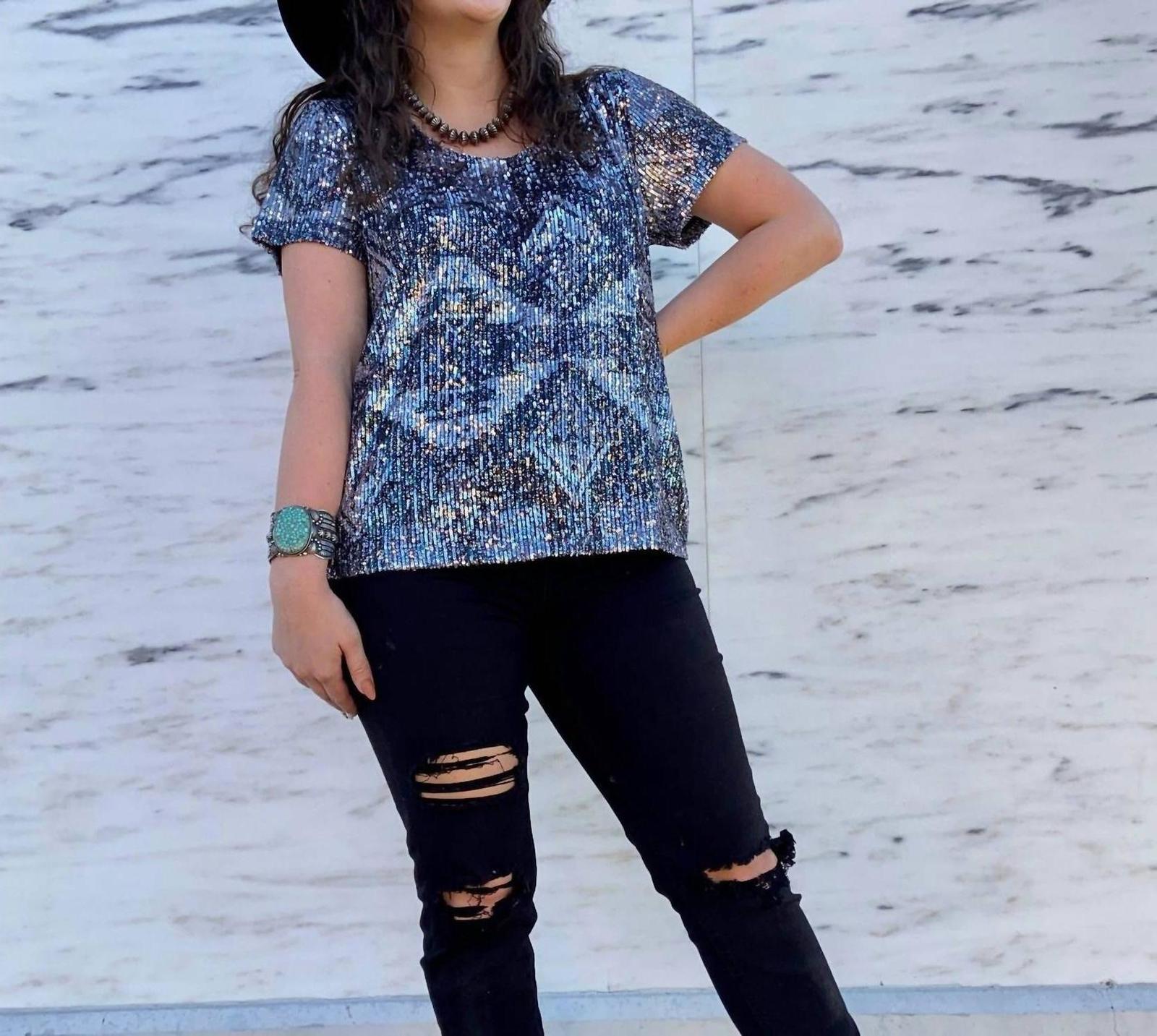 Tasha Polizzi starla sparkle top size M - $107.91