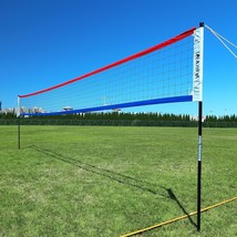 Heavy Duty Volleyball Net Set with Steel Anti-Sag System and Carrying Bag - £104.62 GBP