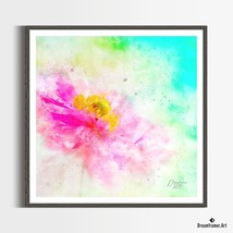 Premium Art Print Pink Anemone in Watercolors, by Dreamframer Art - £35.02 GBP+