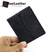 Men Wallet Stingray Leather genuine stingray skin Black Color men gift - £26.44 GBP