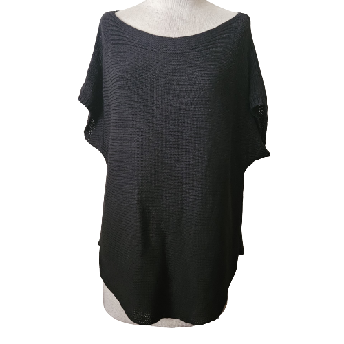 Primary image for Black Scoop Neck Short Sleeve Sweater Size XL