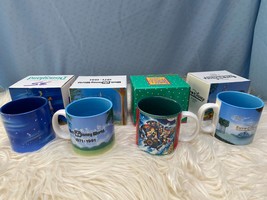 Four vintage Collector's Mugs Euro Disney Small World Disneyland NIB Anniversary - $121.25