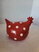 Vintage La Dolce Vita Red &amp; White Polka-dot Hen of the Hen House Collection 10&quot; - £14.75 GBP