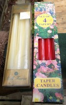 ~~ Lot of Taper Candles ~ 4 Red 12" & 6 white 10" Taper Candles Boxed ~~  - $8.00