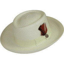 Men Bruno Capelo Braid Straw Style Spring Hat Wide Brim GAMBLER GAMS205 Ivory image 2