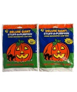 Vintage 1992 Deluxe Giant Stuff-A-Pumpkin Huge Leaf Bag With Black Cat L... - $17.05