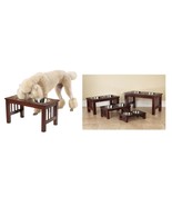 Raised Dog Diners With Dishes &amp; Cherry Wood Finish - Deluxe High Quality... - $1,403.26 MXN