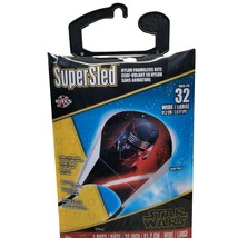 Disney Star Wars Kite Kylo Ren Lite Super Sled Large Star X Kites 32 in Outdoor - £4.78 GBP