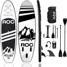 Roc Paddle Boards Inflatable SUP Stand Up Paddleboard Pack W/ Heavy Duty Comfort - £255.64 GBP