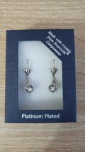 Platinum plated women&#39;s earrings Made with Swarovski elements Brand New Gift - £8.52 GBP