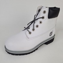 Timberland 6 Inch Premium Boys Boots Waterproof Hiking Whit2 14712 Leather SZ 2 - $54.00