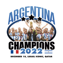 Argentina Messi Celebration Champions FIFA World Cup Qatar 2022 White T-Shirt - £17.29 GBP+