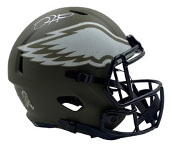 Jalen Hurts Signed Eagles FS Salute To Service Speed Replica Helmet BAS+... - £455.78 GBP