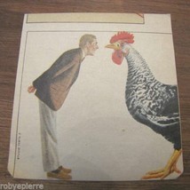 Rare Advertising Image STUDIO HEAD 3 Vintage Cutout Men with Giant Roost... - £12.57 GBP