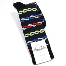 Happy Socks Men&#39;s Dress Socks Sparkle Rope Pattern Navy Blue One Size 10-13 - $12.00