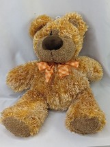 Golden Bear Co Plush Brown 14 Inch Orange Bow Stuffed Animal Toy - £16.89 GBP