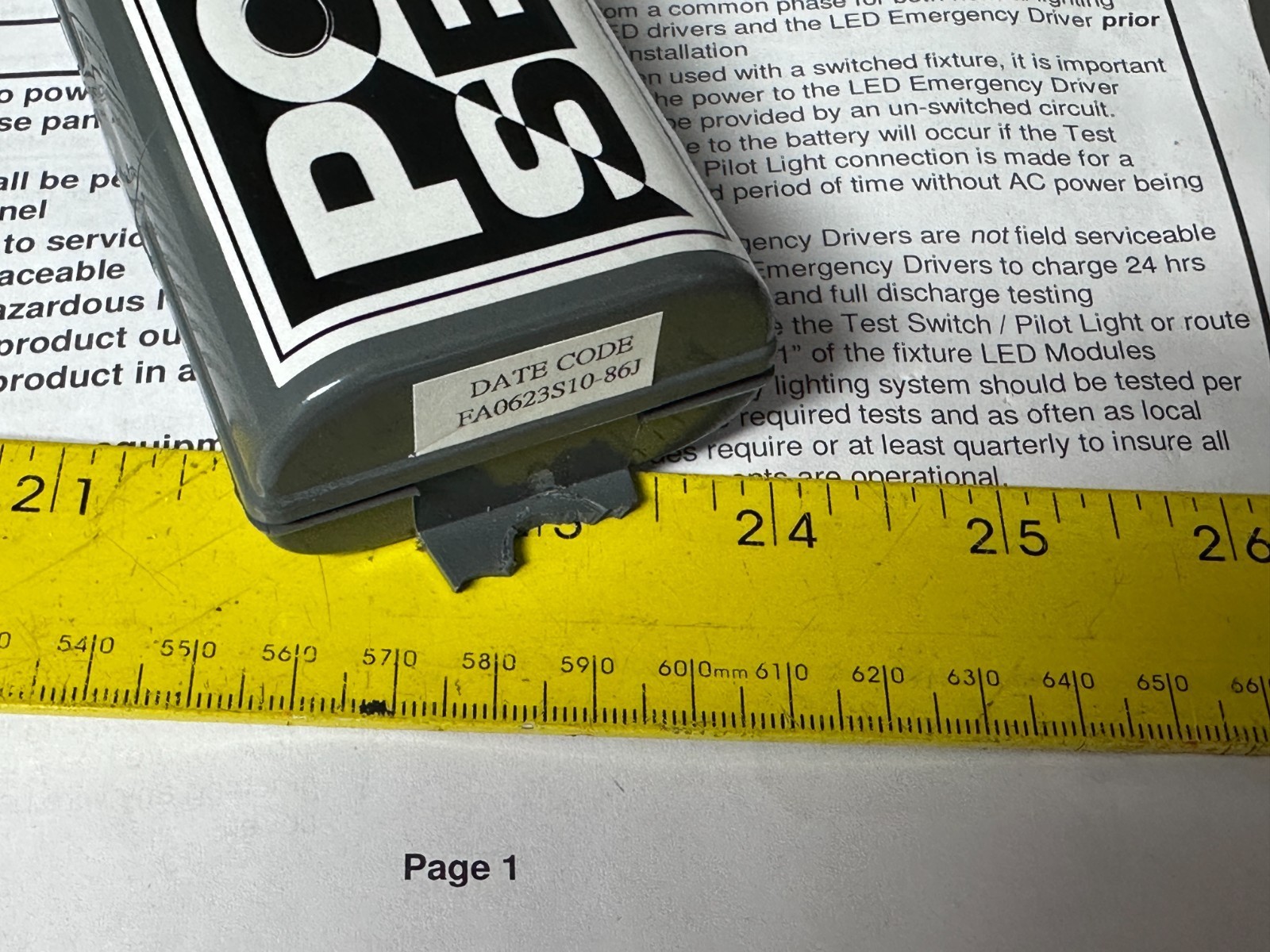 Power Sentry PS1030 1.5 hour Emergency Driver LED 30V 1.5A DC Set with wire plug Item image 8