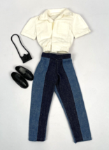 Vintage Ken Clone Doll Clothes Lot Jeans Denim Shirt Shoes Camera 1990&#39;s - £22.43 GBP