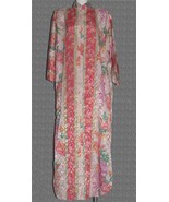 VTG Hanes Asian Floral Mandarin Collar Kimono Wide Sleeve Zip Front Robe... - $54.69 CAD