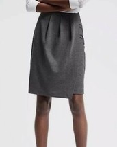 NWOT Womens Banana Republic Charcoal Gray Pleated Front Skirt Size 4 - £23.29 GBP