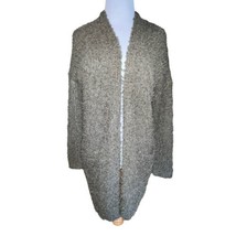 LONDON KAYE GREEN TEDDY OPEN CARDIGAN WOMEN SIZE SMALL FUZZY LONG POCKET... - $232.02 MXN