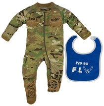 2-Piece Baby Multicam &quot;Boot Camp&quot; Sleep N&#39; Play Footie and Coordinating ... - £39.61 GBP