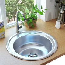 vidaXL Stainless Steel Kitchen Sink 33x22 inch with Strainer & Trap, Dishwasher - $129.49
